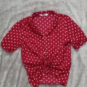 Red pokadot shirt